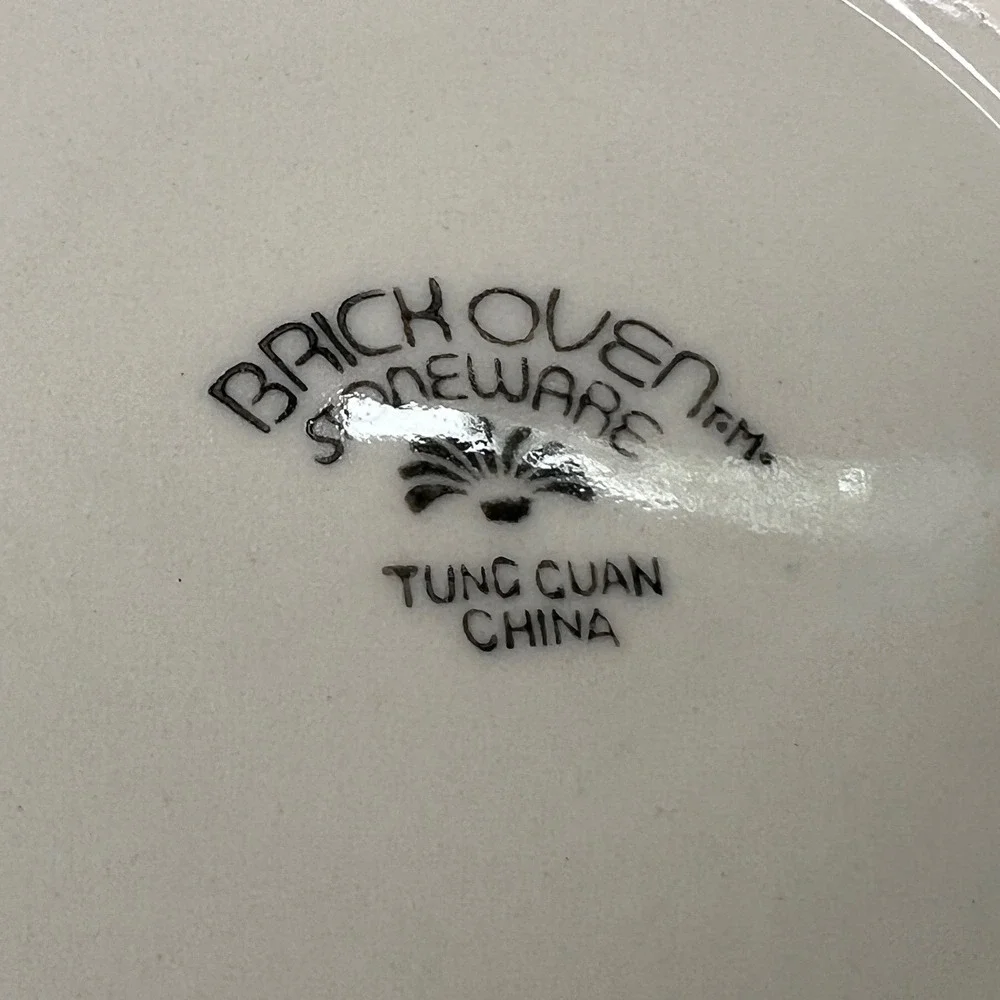 Brick Oven Stoneware Saucers in the Scandia Blue Pattern - Set of 5 6.25